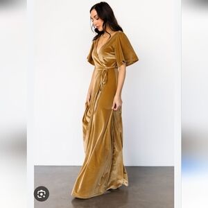 Baltic Born  Meaghan Gold Velvetwrap Maxi Dress Size XL
